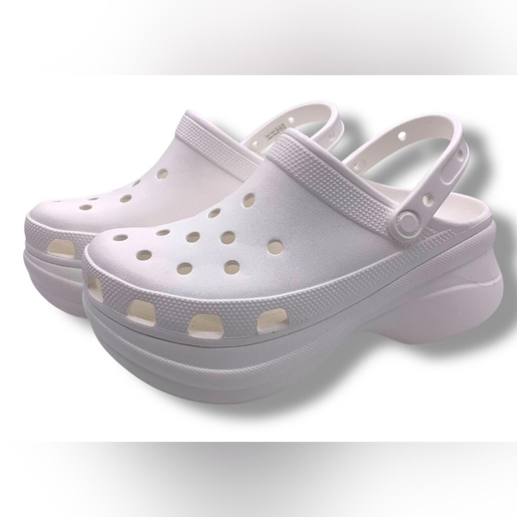 NEW Crocs Women's Classic Bae Clogs Platforms White Size 9W Ionic Comfort - Picture 10 of 10